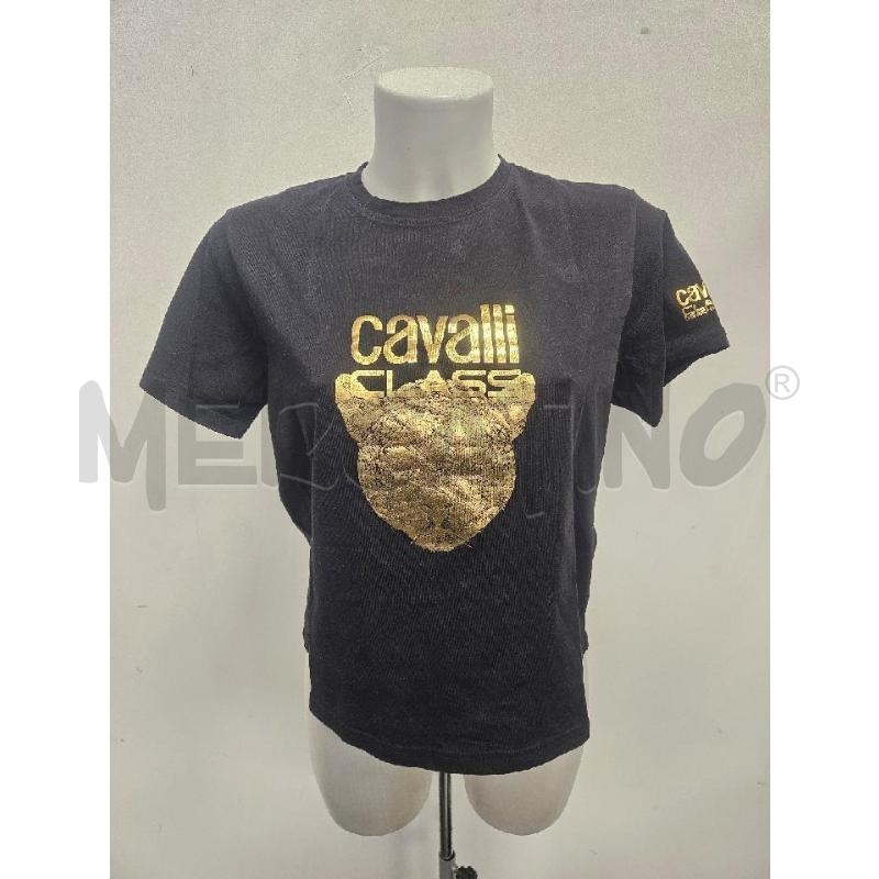 T SHIRT D CAVALLI CLASS NERA STAMPA DORATA MET | Mercatino dell'Usato Verona fiera 1