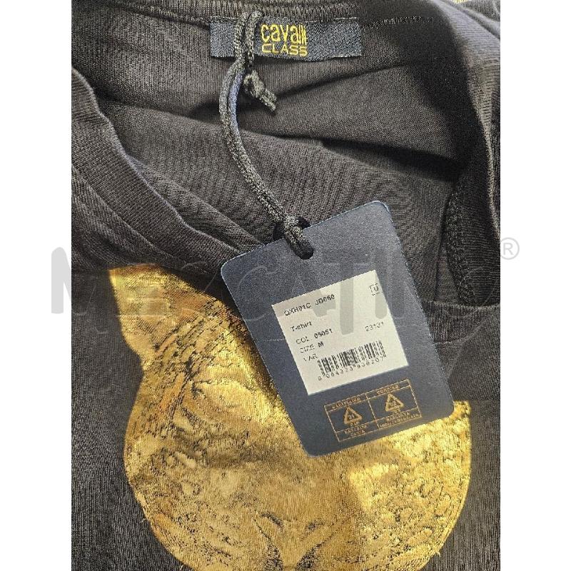 T SHIRT D CAVALLI CLASS NERA STAMPA DORATA MET | Mercatino dell'Usato Verona fiera 5