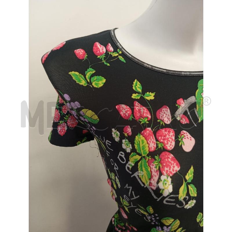 T SHIRT D D G NERA FIORI ROSA  | Mercatino dell'Usato Verona fiera 2