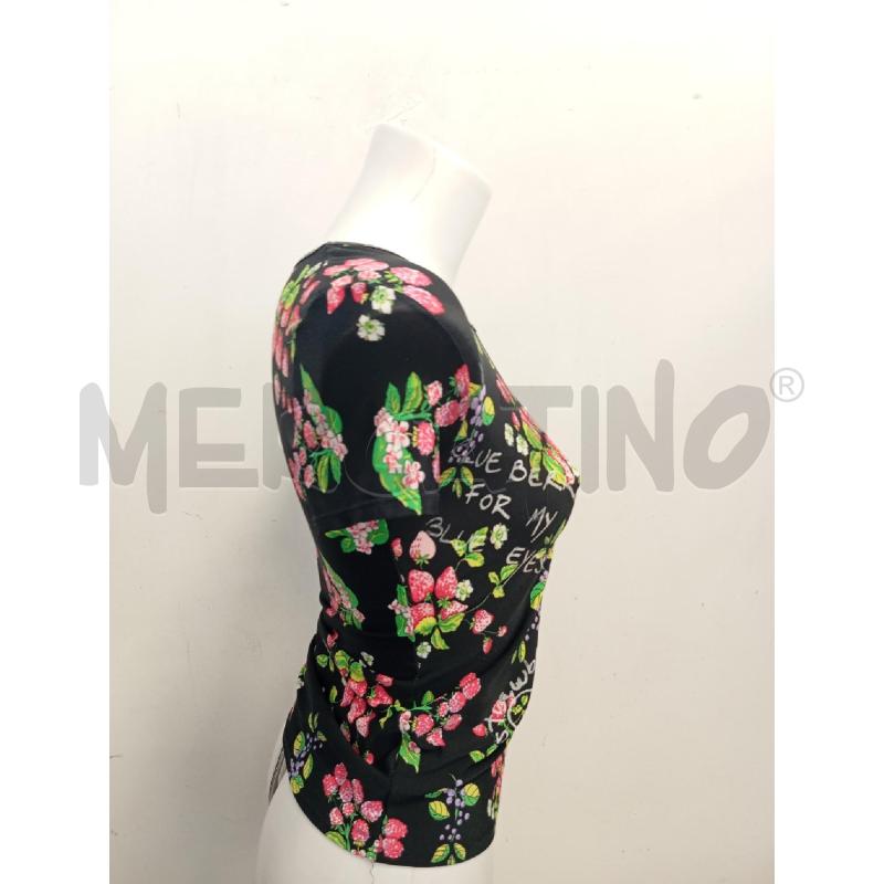 T SHIRT D D G NERA FIORI ROSA  | Mercatino dell'Usato Verona fiera 3