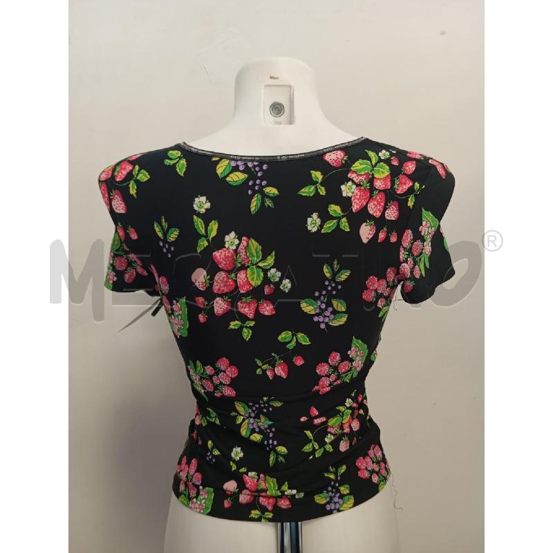 T SHIRT D D G NERA FIORI ROSA  | Mercatino dell'Usato Verona fiera 4