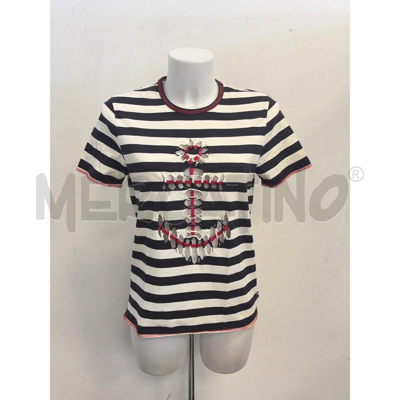 T SHIRT D JEAN PAUL GAULTIER A RIGHE CERMA BLU ANCORA  | Mercatino dell'Usato Verona fiera 1