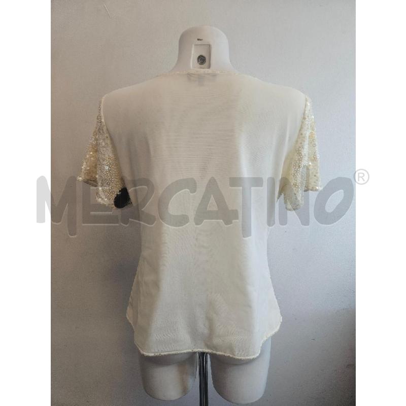 T SHIRT D LUISA SPAGNOKLI CREMA PAILLETTES  | Mercatino dell'Usato Verona fiera 3