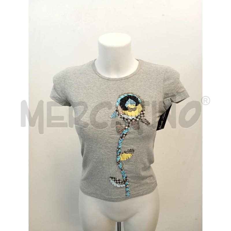 T SHIRT D MOSCHINO GRIGIA CHIA INSERTO FIORI * | Mercatino dell'Usato Verona fiera 1
