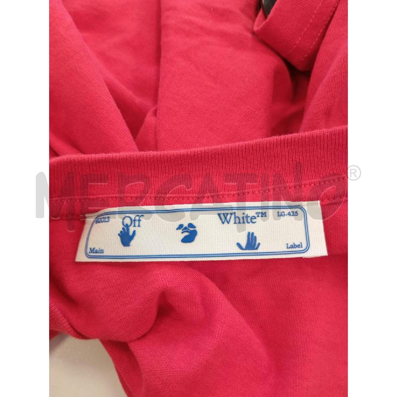 T SHIRT D OFF WHITE ROSSA LOGO NERO DAV  | Mercatino dell'Usato Verona fiera 4