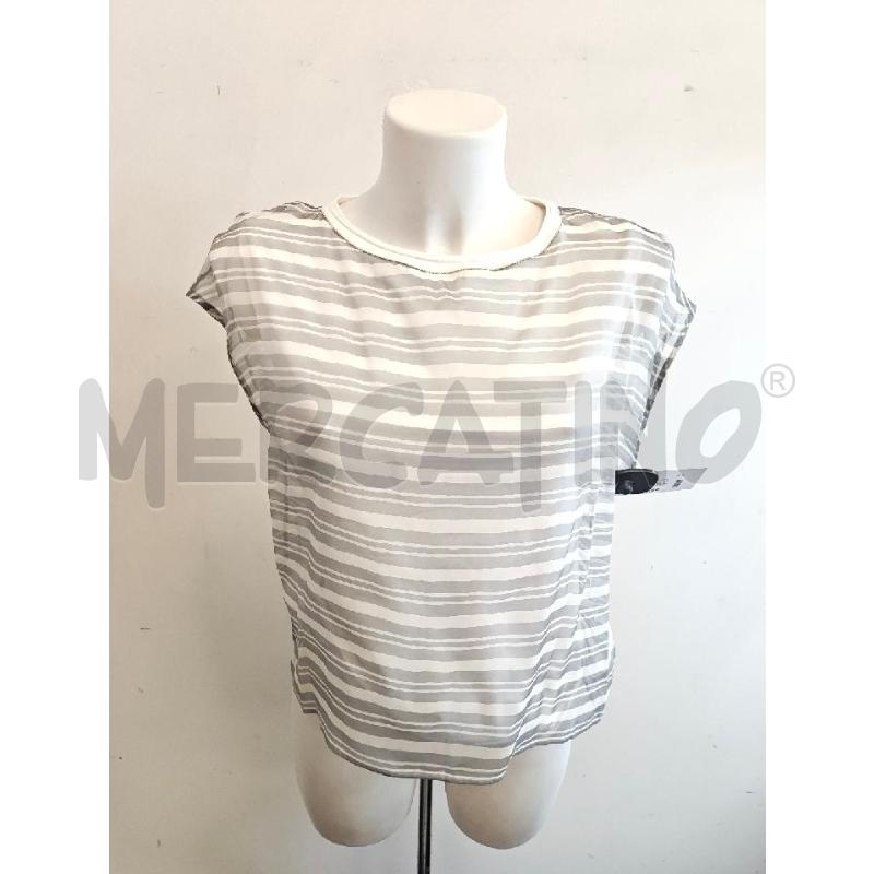 T SHIRT D PESERICO GRIGIA RIGHE BIANCHE  | Mercatino dell'Usato Verona fiera 1