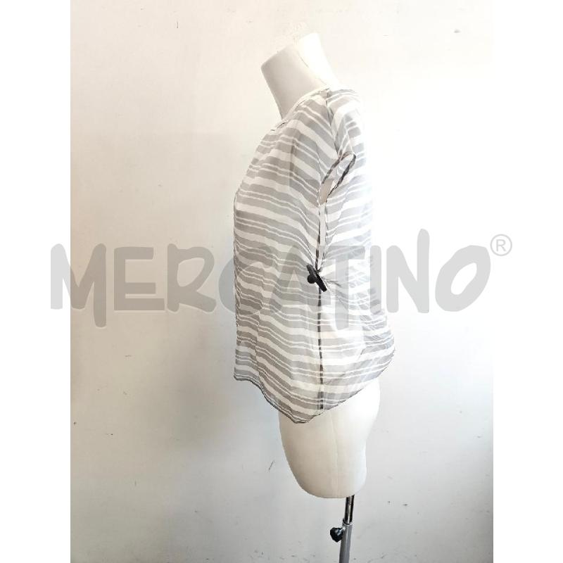 T SHIRT D PESERICO GRIGIA RIGHE BIANCHE  | Mercatino dell'Usato Verona fiera 2