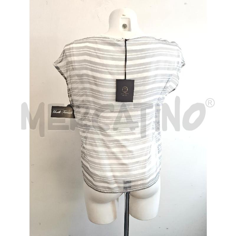 T SHIRT D PESERICO GRIGIA RIGHE BIANCHE  | Mercatino dell'Usato Verona fiera 3