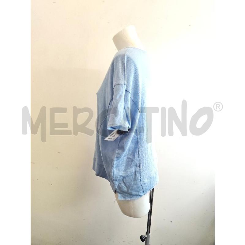T SHIRT D ROSSO 35 AZZURRO IN LINO  | Mercatino dell'Usato Verona fiera 2