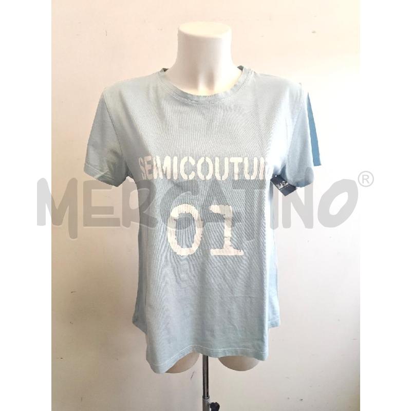T SHIRT D SEMICOUTURE 01 AZZURRA LOGO BIANCO | Mercatino dell'Usato Verona fiera 1