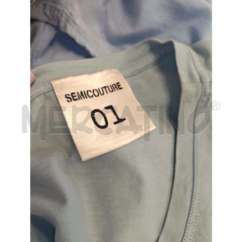 T SHIRT D SEMICOUTURE 01 AZZURRA LOGO BIANCO | Mercatino dell'Usato Verona fiera 4