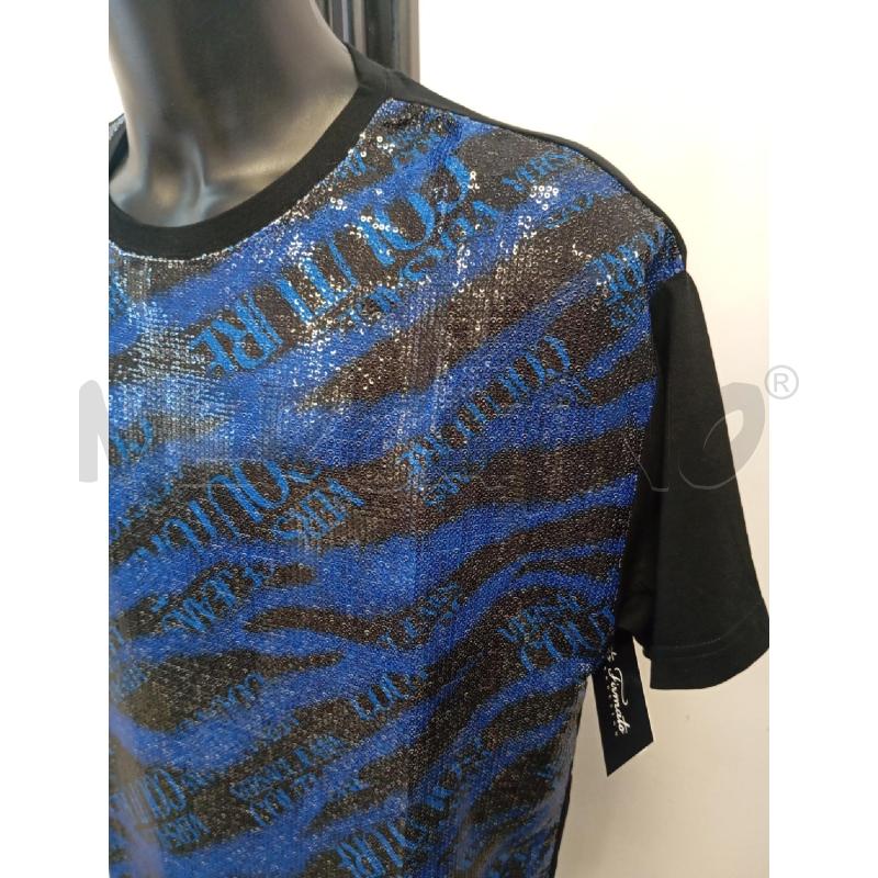 T SHIRT UOMO VERSACE JEANS COUTURE NERO BLU PAILLETTES | Mercatino dell'Usato Verona fiera 2