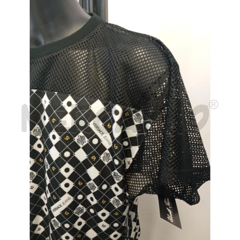 T SHIRT UOMO VERSACE JEANS RETE BIANCO NERO | Mercatino dell'Usato Verona fiera 2