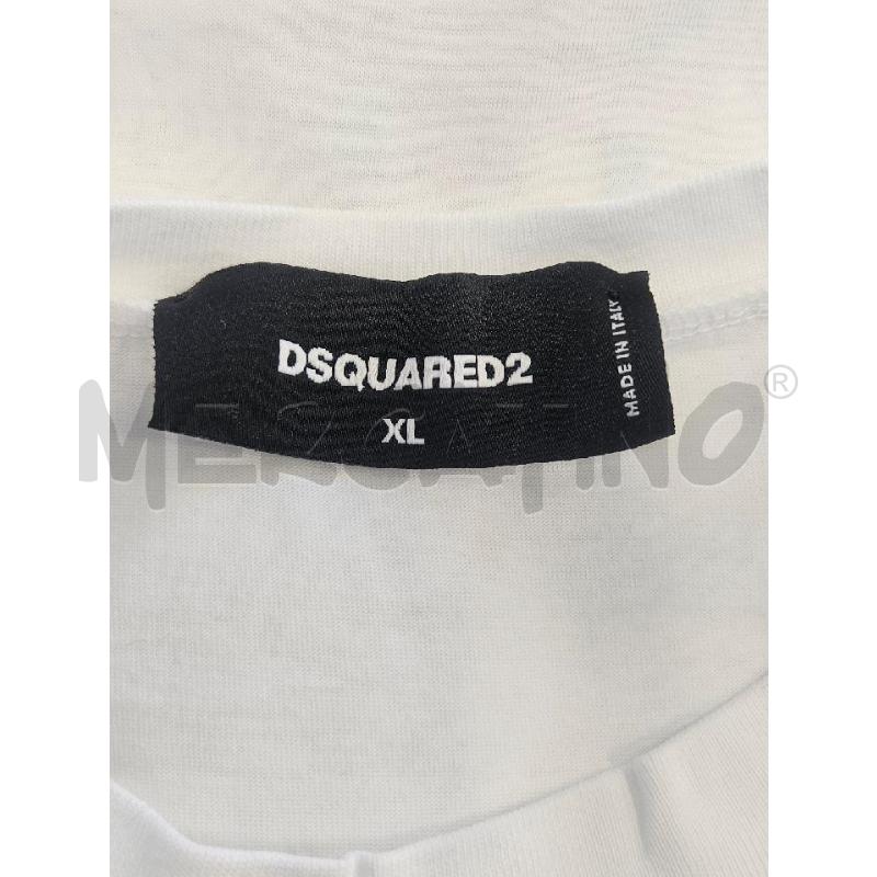 T SHIRT U DSQUARED BIANCA SCRITTA ROSSA GIALLA  | Mercatino dell'Usato Verona fiera 4