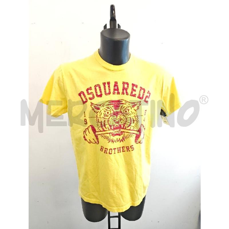T SHIRT U DSQUARED GIALLA STAMPA ROSSA | Mercatino dell'Usato Verona fiera 1