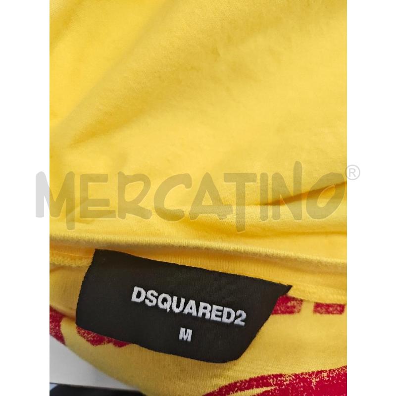 T SHIRT U DSQUARED GIALLA STAMPA ROSSA | Mercatino dell'Usato Verona fiera 4