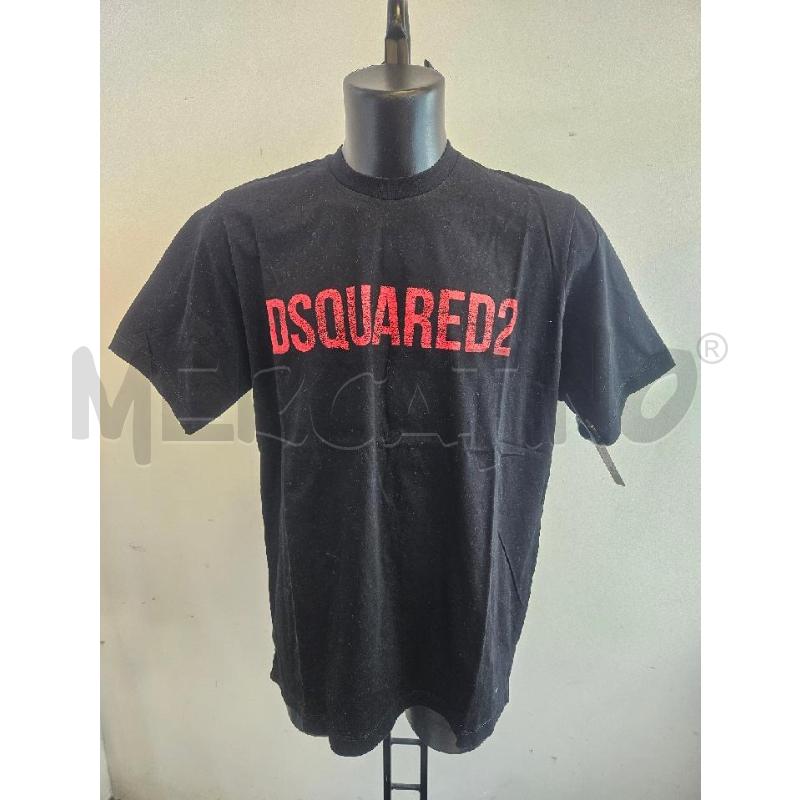 T SHIRT U DSQUARED NERA SCRITTA ROSSA | Mercatino dell'Usato Verona fiera 1