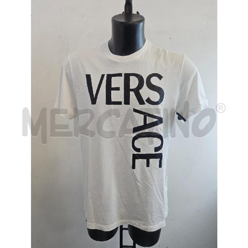 T SHIRT U VERSACE BIANCA SCRITTA NERA  | Mercatino dell'Usato Verona fiera 1