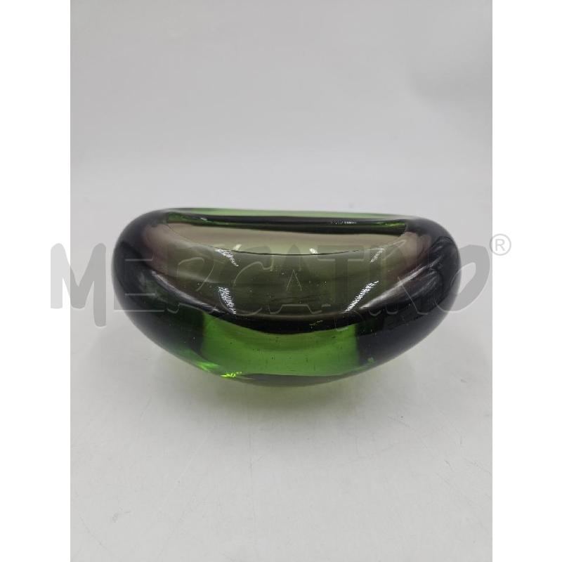 VASETTO MURANO VERDE SPESSO OVALE | Mercatino dell'Usato Verona fiera 2