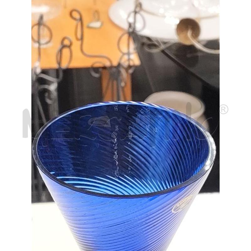 VASO BOHEMIA VET BLU A DOPPIA CLESSIDRA RIGHE OBLIQUE | Mercatino dell'Usato Verona fiera 2