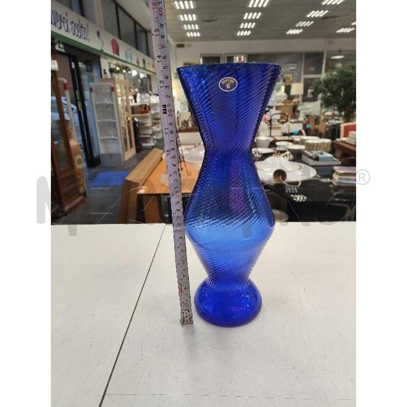 VASO BOHEMIA VET BLU A DOPPIA CLESSIDRA RIGHE OBLIQUE | Mercatino dell'Usato Verona fiera 5