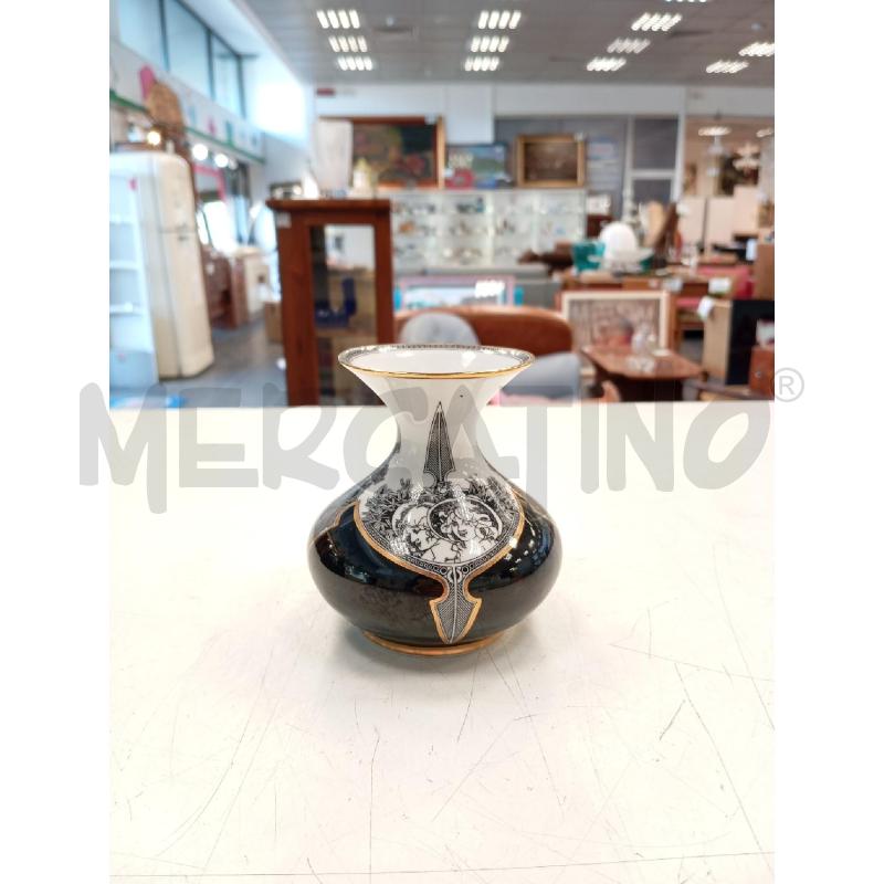 VASO CER HOLLOHAZA HUNGARY BIANCO NERO DORATO | Mercatino dell'Usato Verona fiera 1