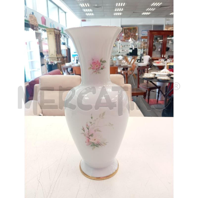 VASO LIMOGES FIORI ROSA B/DOR 31CM | Mercatino dell'Usato Verona fiera 2