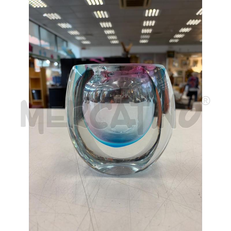 VASO MURANO OVALE BASSO CELESTE ROSA  | Mercatino dell'Usato Verona fiera 1