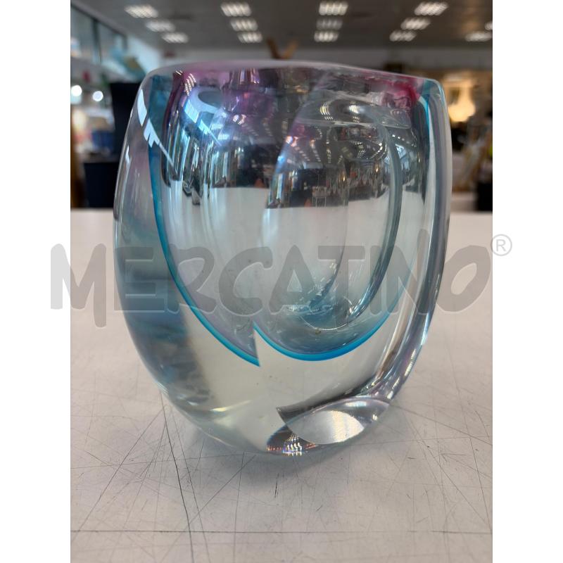 VASO MURANO OVALE BASSO CELESTE ROSA  | Mercatino dell'Usato Verona fiera 4
