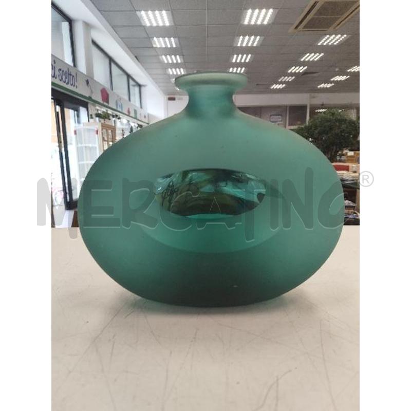VASO MURANO VERDE OPACO OVALE TRASPARENTE | Mercatino dell'Usato Verona fiera 1