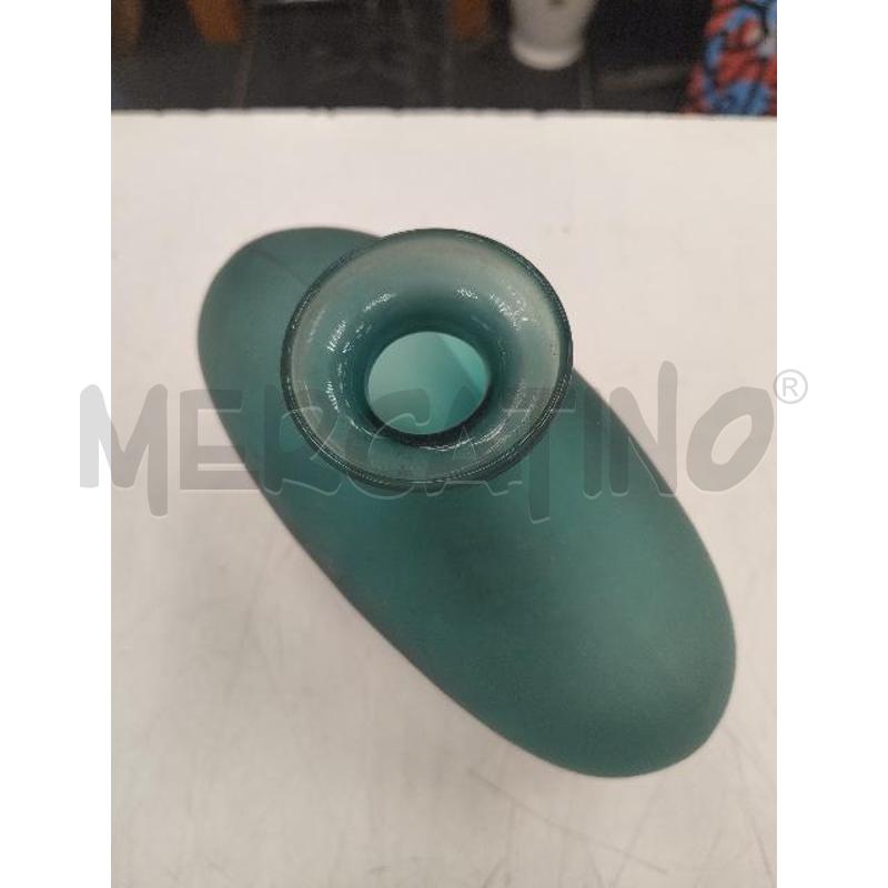 VASO MURANO VERDE OPACO OVALE TRASPARENTE | Mercatino dell'Usato Verona fiera 3
