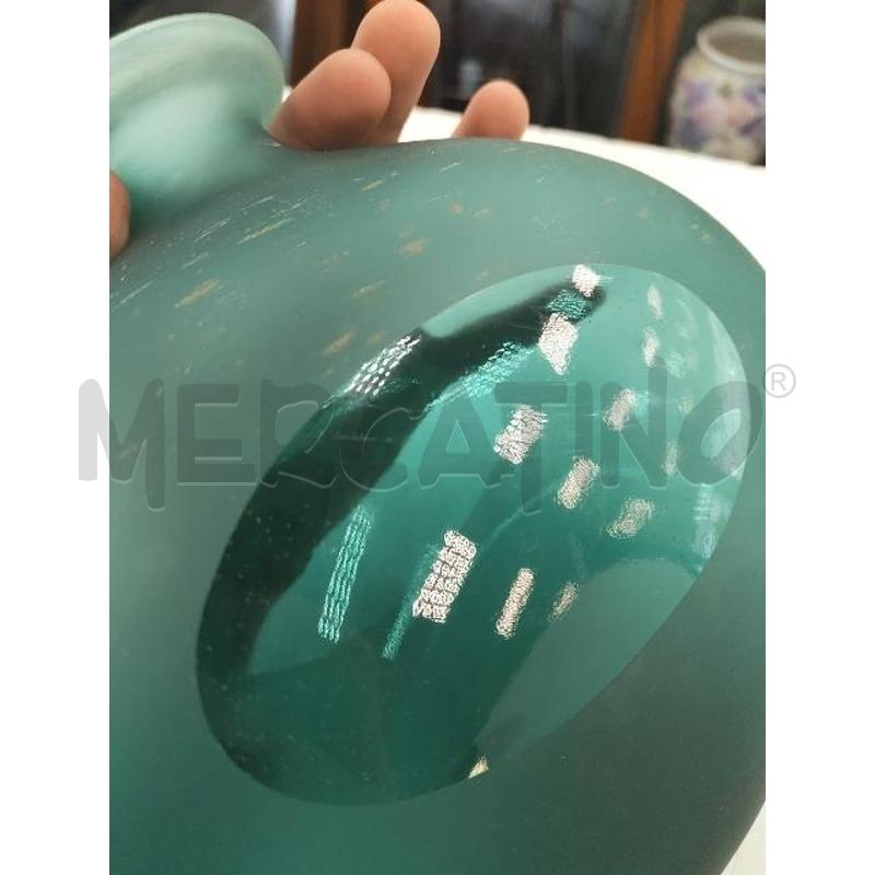 VASO MURANO VERDE OPACO OVALE TRASPARENTE | Mercatino dell'Usato Verona fiera 5