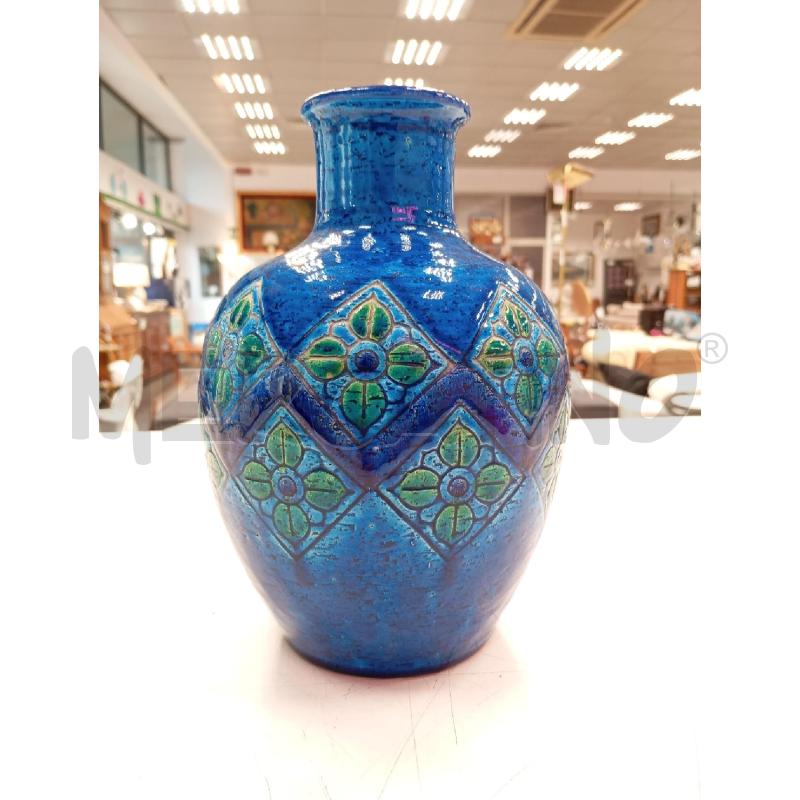 VASO SMALT AZZ DEC FIOR VERD | Mercatino dell'Usato Verona fiera 1