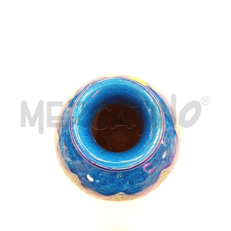 VASO SMALT AZZ DEC FIOR VERD | Mercatino dell'Usato Verona fiera 2