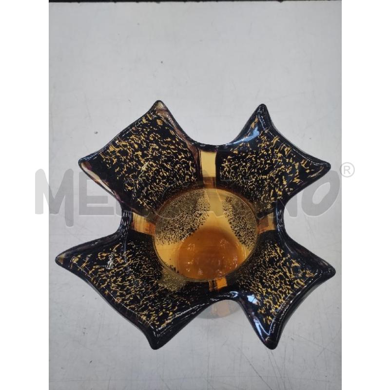 VASO VETRO DI MURANO NERO AMBRATO H 41.5 | Mercatino dell'Usato Verona fiera 2