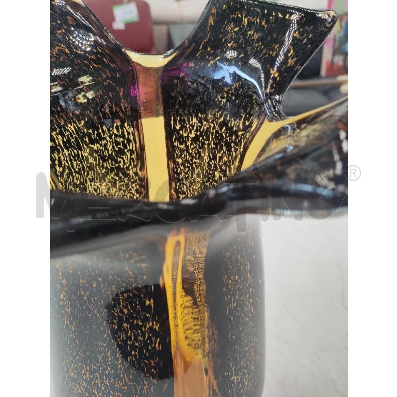 VASO VETRO DI MURANO NERO AMBRATO H 41.5 | Mercatino dell'Usato Verona fiera 3