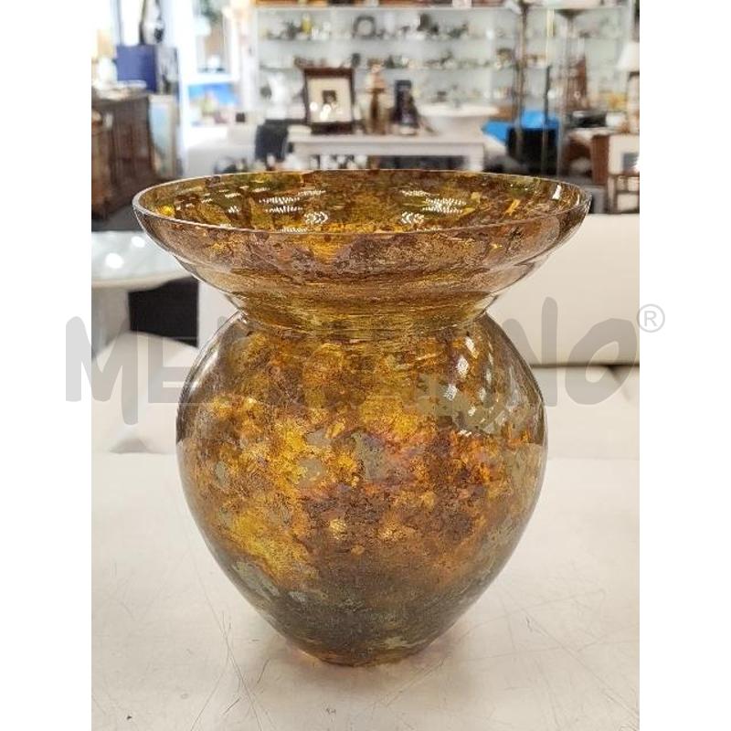 VASO VETRO GIALLO MACULATO | Mercatino dell'Usato Verona fiera 1