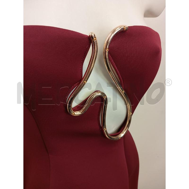 VESTITO DONNA ASOS FASCIA BORDEAUX INSERTO DORATO | Mercatino dell'Usato Verona fiera 2