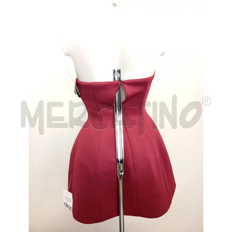VESTITO DONNA ASOS FASCIA BORDEAUX INSERTO DORATO | Mercatino dell'Usato Verona fiera 4