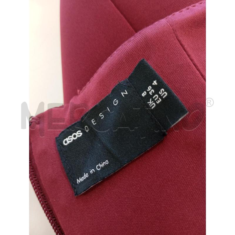 VESTITO DONNA ASOS FASCIA BORDEAUX INSERTO DORATO | Mercatino dell'Usato Verona fiera 5