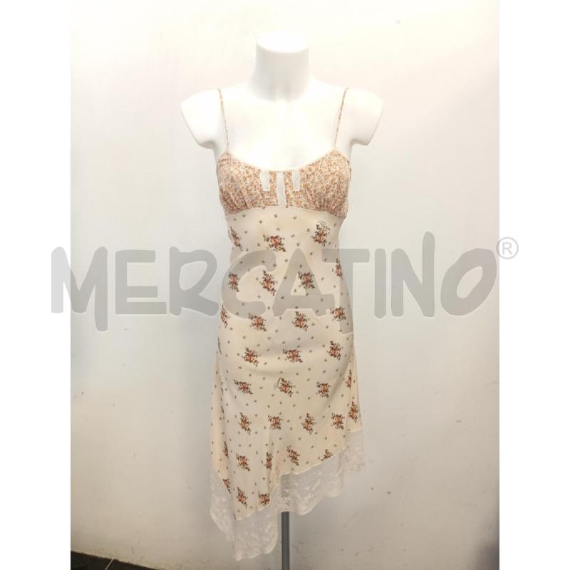 VESTITO DONNA CAVALLI SETA BEIGE PIZZO BIANCO  | Mercatino dell'Usato Verona fiera 1