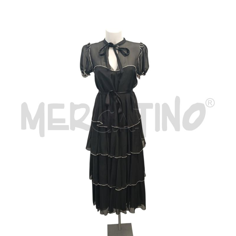 VESTITO DONNA DOLCE&GABBANA SETA NERO BALZE PROFILI BIANCHI | Mercatino dell'Usato Verona fiera 1