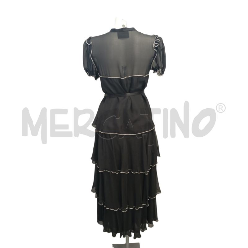 VESTITO DONNA DOLCE&GABBANA SETA NERO BALZE PROFILI BIANCHI | Mercatino dell'Usato Verona fiera 2