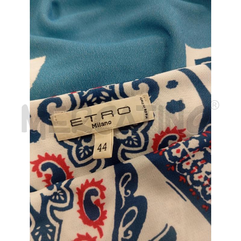 VESTITO DONNA ETRO AZZURRO PAISLEY BIANCO ROSSO | Mercatino dell'Usato Verona fiera 4