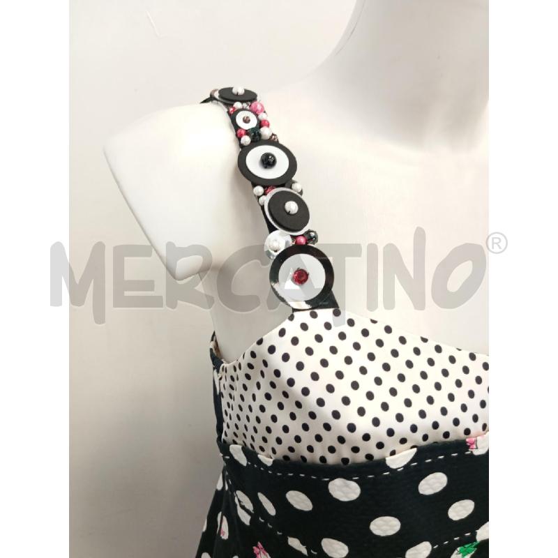VESTITO DONNA MARIA GRAZIA SEVERI NERO POIS BIA CUORI COCCINELLE | Mercatino dell'Usato Verona fiera 2