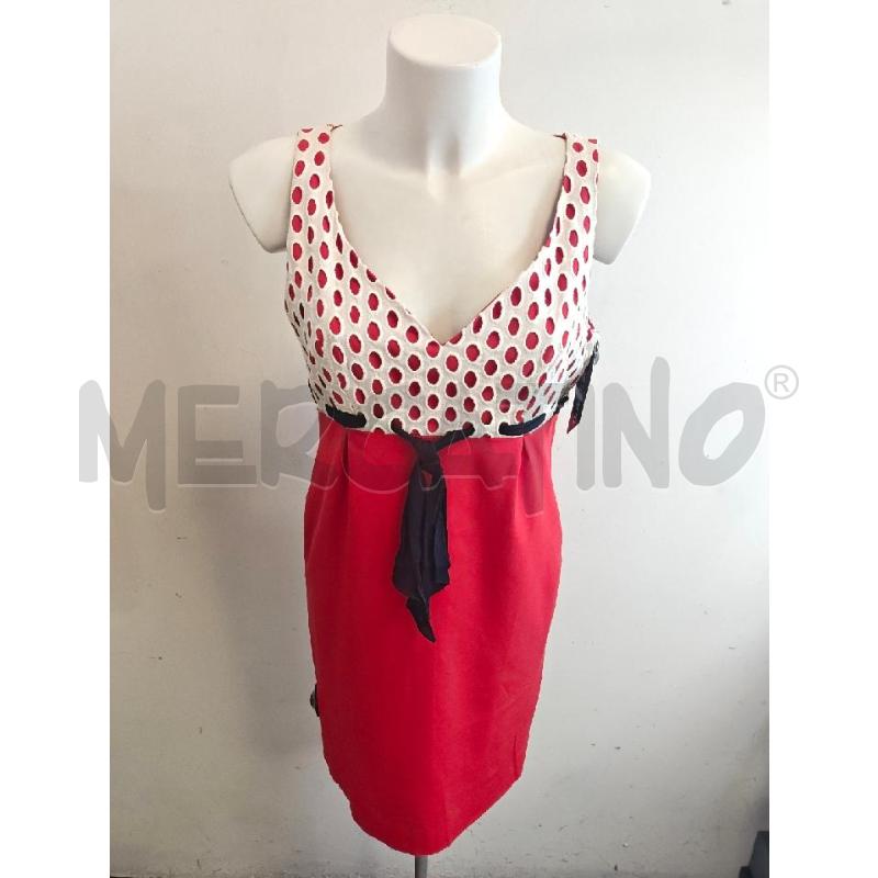 VESTITO DONNA PIGNATELLI ROSSO MACRAME BIANCO CINTURA BLU  | Mercatino dell'Usato Verona fiera 1