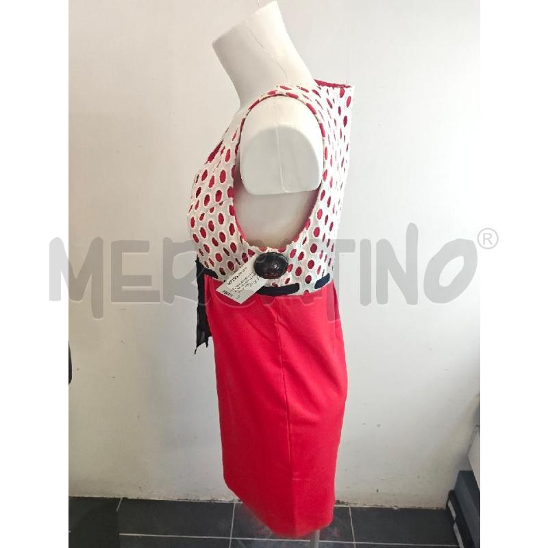 VESTITO DONNA PIGNATELLI ROSSO MACRAME BIANCO CINTURA BLU  | Mercatino dell'Usato Verona fiera 2