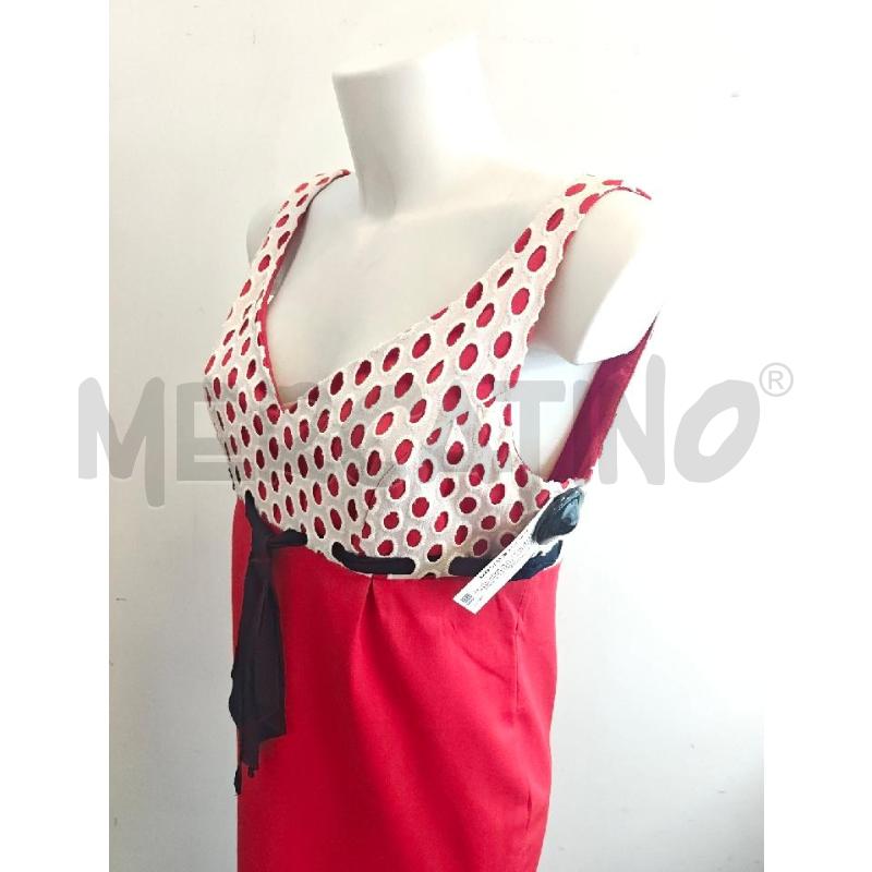 VESTITO DONNA PIGNATELLI ROSSO MACRAME BIANCO CINTURA BLU  | Mercatino dell'Usato Verona fiera 4