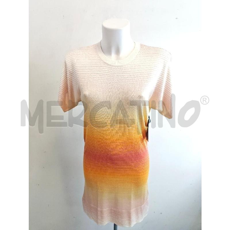 VESTITO DONNA SONIA RYKIEL SETA RIGHE ARANCIO GIALLO | Mercatino dell'Usato Verona fiera 1
