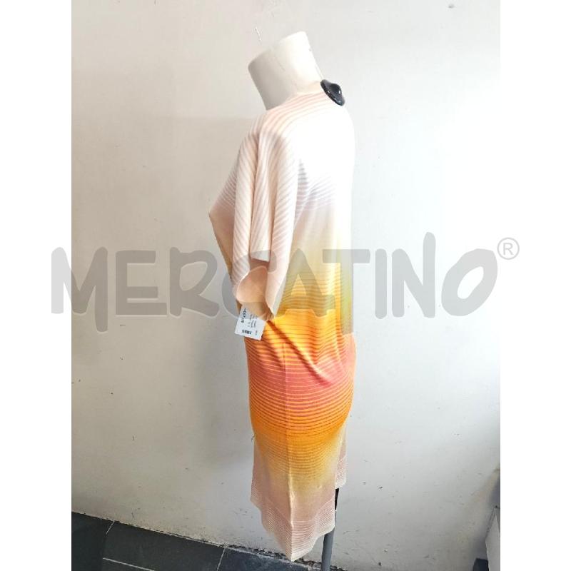 VESTITO DONNA SONIA RYKIEL SETA RIGHE ARANCIO GIALLO | Mercatino dell'Usato Verona fiera 2